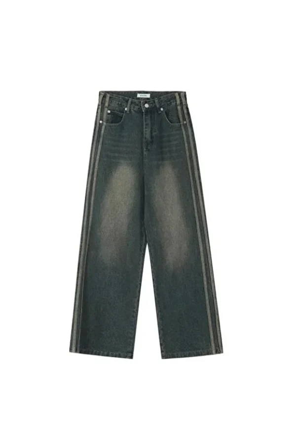 1_org_zoom (3) Retro Vintage Style Navy Blue Stonewashed Striped Baggy Jeans