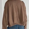 Women's Brown Suede Look Oversize Jacket