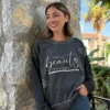 44 Italian Beauty Written Cotton Sweatshirt Smoked