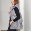 Sequined Imported Gray Velvet Vest