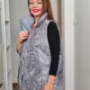 Sequined Imported Gray Velvet Vest