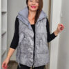 Sequined Imported Gray Velvet Vest