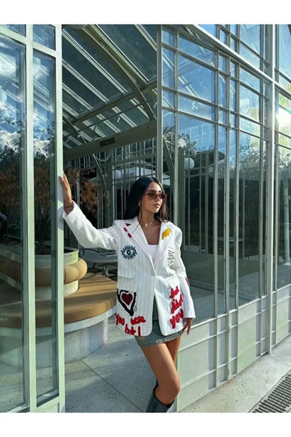 Embroidered Detailed Blazer Jacket