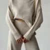 High Neck Knit Sweater and Pants Winter Two-Piece Set