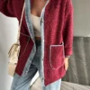 Denim Pieced Hooded Teddy Coat