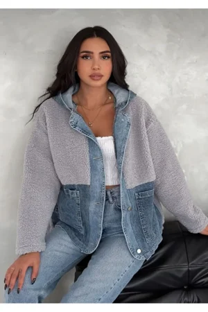 Women's Snap Button Double Pocket Hooded Quilted Coat